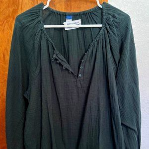 Deep green poet's blouse NEW with tags
